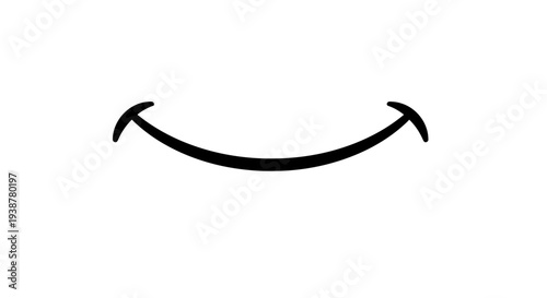 Simple joyful upward curve representing happiness and positivity on a clean white background