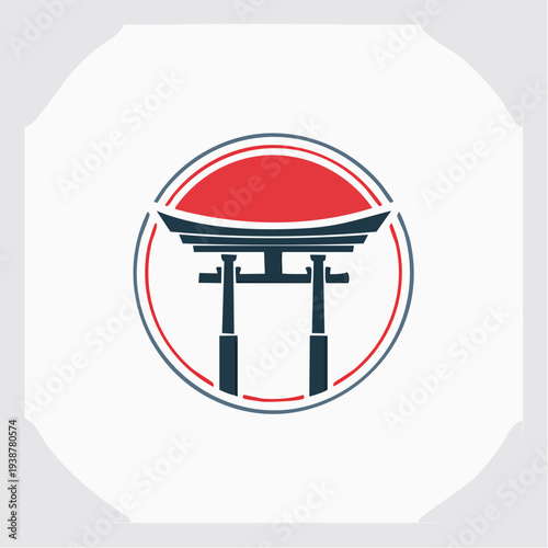 Japanese Torii Gate Iconic Symbol Illustration 2.