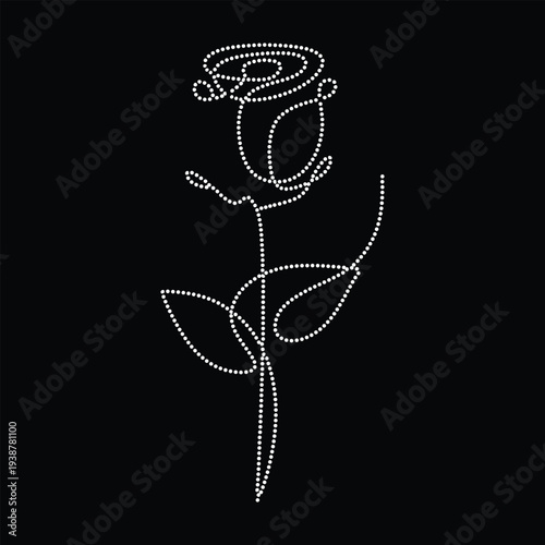 Rhinestone applique collar design for t-shirt or blouse hot-fix transfer. Abstract beautiful glitter applique rhinestone motif. 