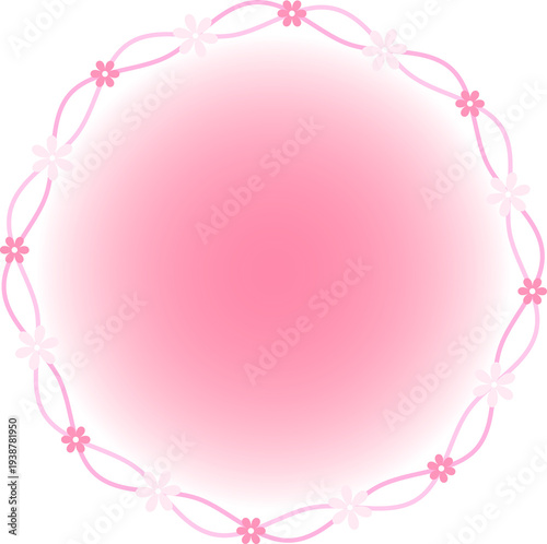 Pink glowing floral frame 