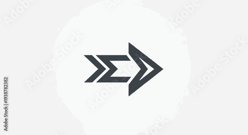 Black arrow icon with multiple pointed tips moving to the right