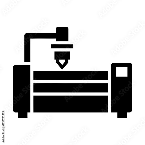 laser machine glyph icon