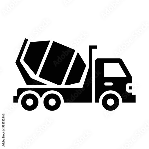 cement truck glyph icon