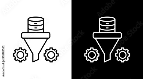 Data Ingestion Outline White Icon Set Design