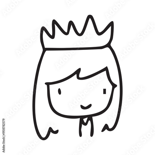 Cartoon children face and avatar in black and white doodle style. cute children's face icons in line art style, featuring diverse expressions and hairstyles