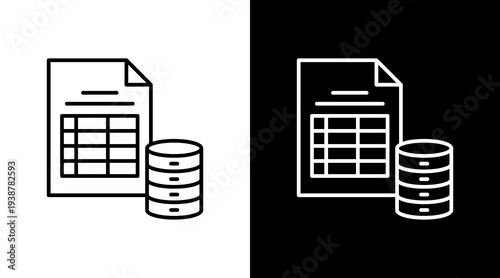 Sql Database Outline White Icon Set Design