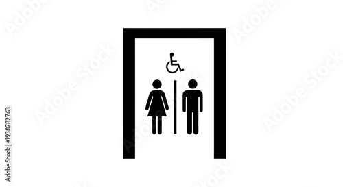 Universal accessible restroom sign symbolizing inclusivity for all genders and physical abilities