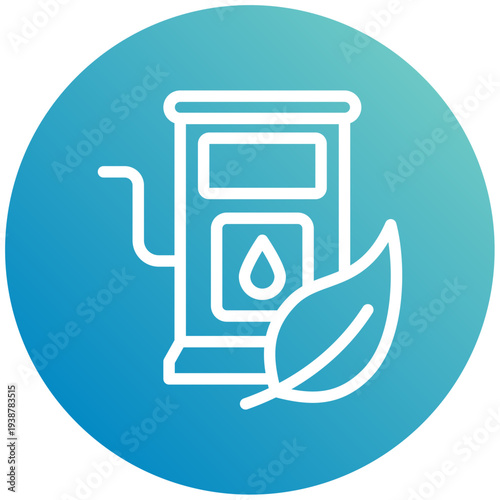 Bio Fuel Gradient Icon Mini Illustration, Use For Modern Concept, Print, Ui, Ux Kit, Web And App Development. Vector Related To Green Technology And More