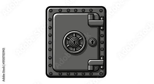 Secure metal safe with combination lock.