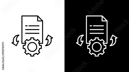 File Sync Outline White Icon Set Design