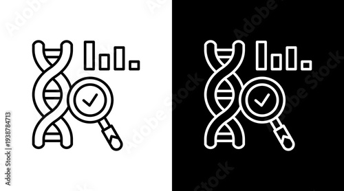 Genome Sequencing Outline White Icon Set Design