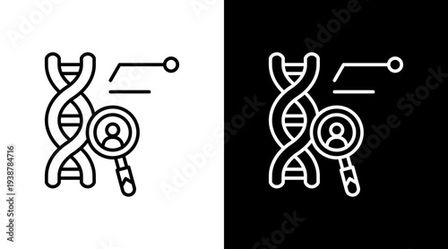 Genetic Research Outline White Icon Set Design