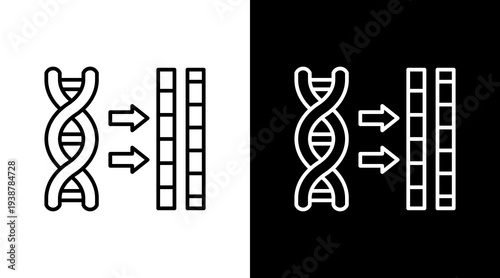 Chromosome Mapping Outline White Icon Set Design