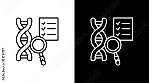 Genetic Testing Outline White Icon Set Design