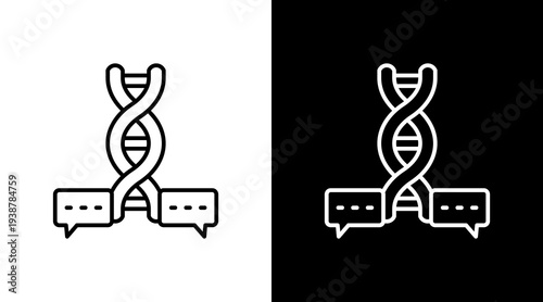 Genetic Counseling Outline White Icon Set Design
