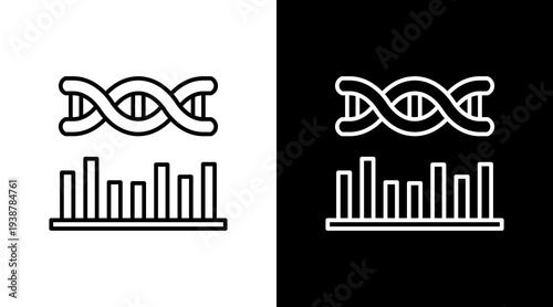 Dna Sequencer Outline White Icon Set Design