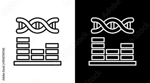 Rna Sequencing Outline White Icon Set Design