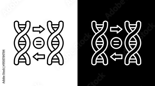 Comparative Genomics Outline White Icon Set Design