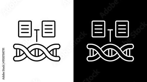 Functional Genomics Outline White Icon Set Design