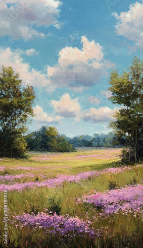 Wallpaper Mural pintura al óleo de paisaje campestre. Torontodigital.ca