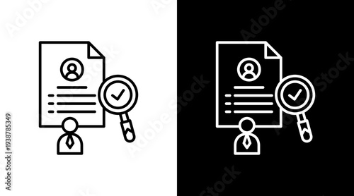 Resume Review Outline White Icon Set Design