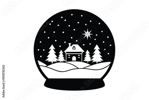snow globe pattern with wintry holiday scenes   (1).eps