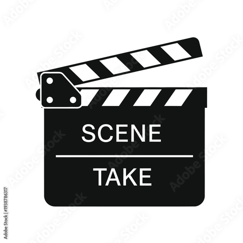 Clapper Board Icon for Film and Movie Production