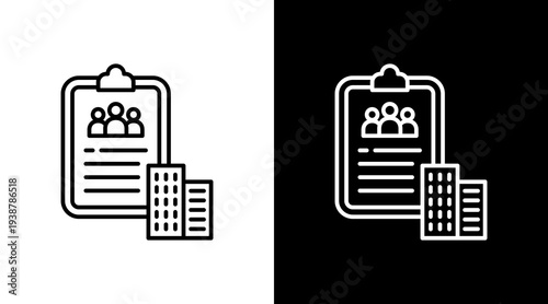 Urban Density Planning Outline White Icon Set Design