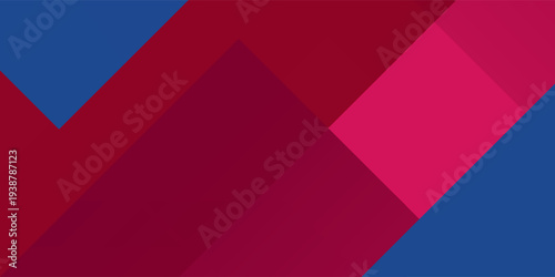 Abstract blue red banner geometric shapes background. Vector abstract graphic design banner pattern presentation background web template.