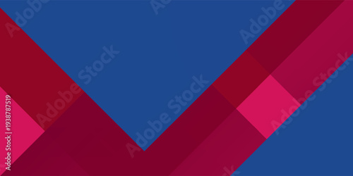 Abstract blue red banner geometric shapes background. Vector abstract graphic design banner pattern presentation background web template.
