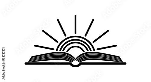 Emblem of knowledge and enlightenment, symbolizing the dawn of understanding and learning progress