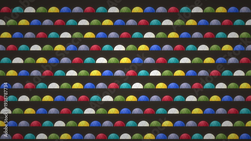 Colorful mosaic fish scales pattern seamless texture vibrant background design