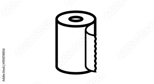 Essential household paper roll graphic icon depicting hygiene and domestic convenience item