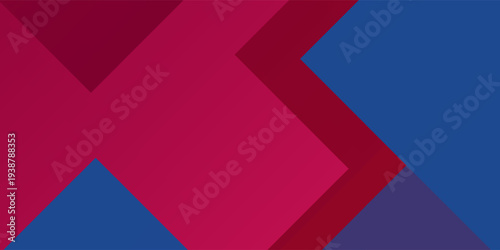 Abstract blue red banner geometric shapes background. Vector abstract graphic design banner pattern presentation background web template.