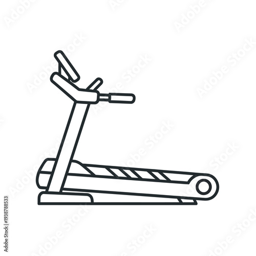 Simple line drawing of a treadmill machine