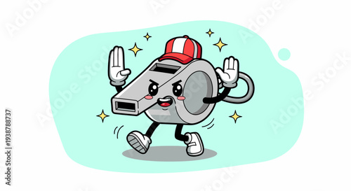Cartoon Vacuum Cleaner Character With Arms And Smile.