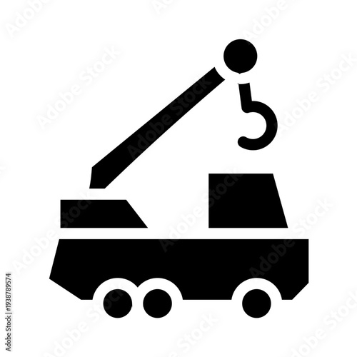 crane truck glyph icon