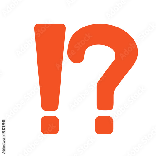 感嘆符と疑問符のシンプルアイコンイラスト 驚きと質問コンセプトデザイン