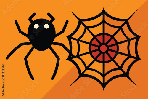 spider and web vector icons set for halloween  .eps