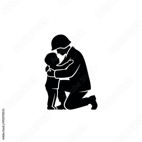 Soldier reunites with child silhouette 1.