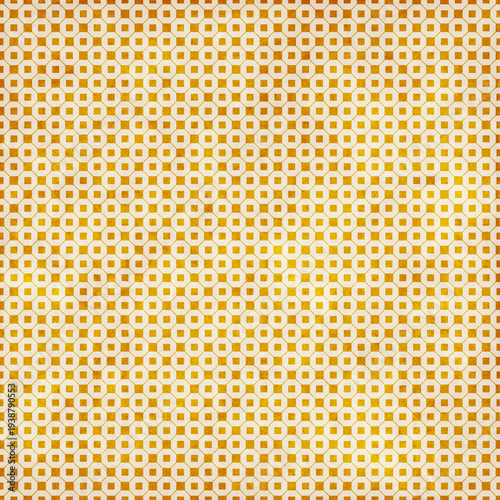 Golden octagon seamless pattern with small square details and vintage texture. Elegant geometric background ideal for luxury wallpaper and packaging.