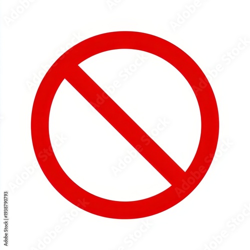 Free Download Red prohibition sign (circle with diagonal line) on white background. No entry, forbidden, stop, restriction, safety warning symbol. - GFXLoad