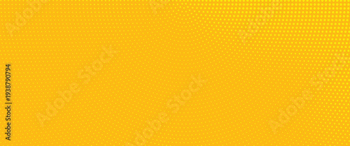 Abstract futuristic halftone pattern. Comic background. Dotted backdrop with circles, dots, point large scale. Design element for web banners, posters, cards, wallpapers, sites. Yellow, orange color