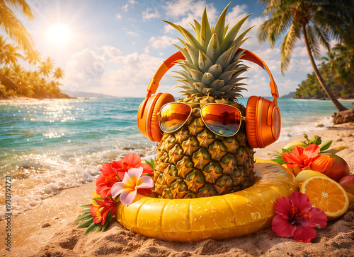 pineapple on the beach