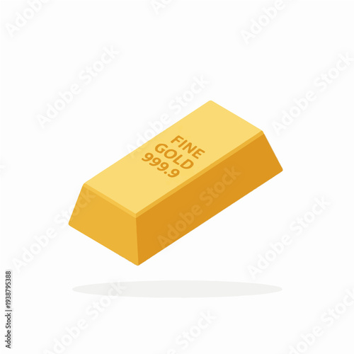 Golden bar of fine gold with 999.9 stamp for luxury investment and wealth