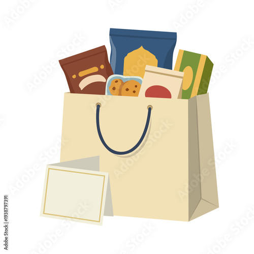 Paper Shopping Bag With Groceries
