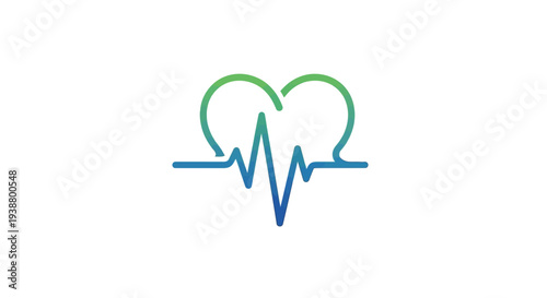 Heart Rate Pulse Heartbeat Medical Health Logo.