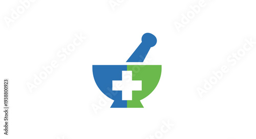 Medical Mortar and Pestle Icon Logo.