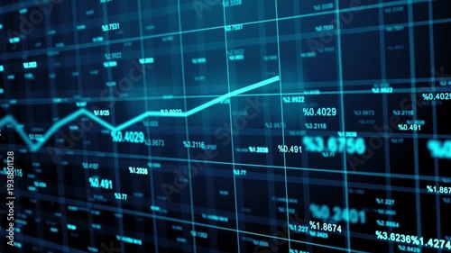 Rising Inflation and Interest Rates Financial Graph Animation