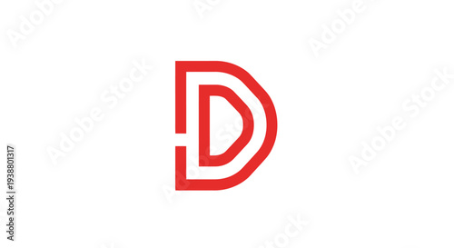 Red Letter D Logo Design Element.